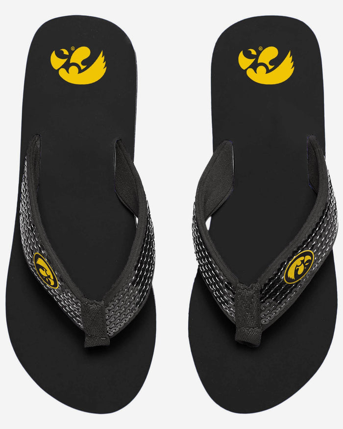 Iowa Hawkeyes Womens Sequin Flip Flop FOCO - FOCO.com