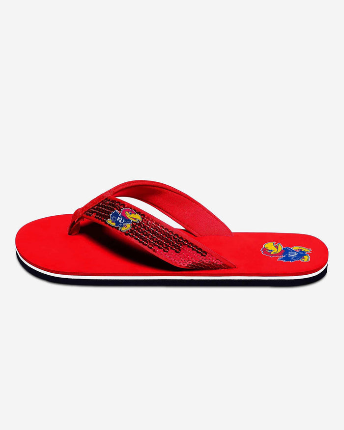 Kansas Jayhawks Womens Sequin Flip Flop FOCO - FOCO.com