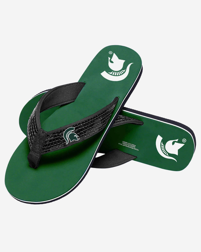 Michigan State Spartans Womens Sequin Flip Flop FOCO - FOCO.com