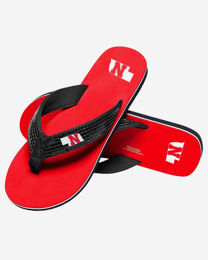 Nebraska Cornhuskers Womens Sequin Flip Flop FOCO - FOCO.com