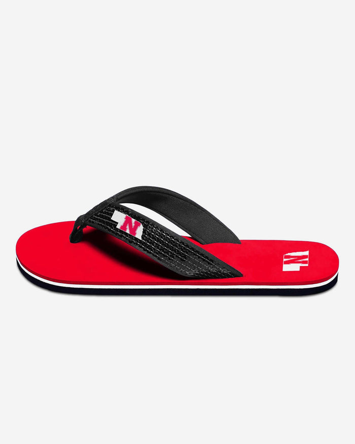 Nebraska Cornhuskers Womens Sequin Flip Flop FOCO - FOCO.com