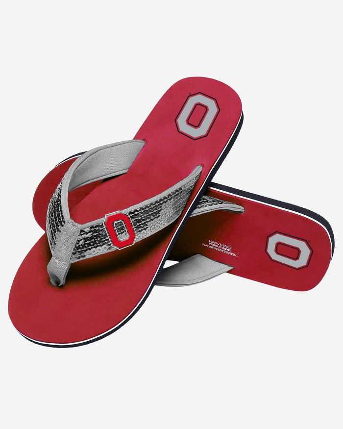 Ohio State Buckeyes Womens Sequin Flip Flop FOCO - FOCO.com