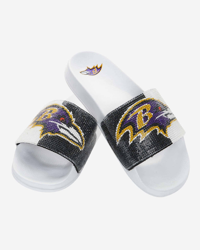 Baltimore Ravens Womens Big Logo Shimmer Slide FOCO - FOCO.com