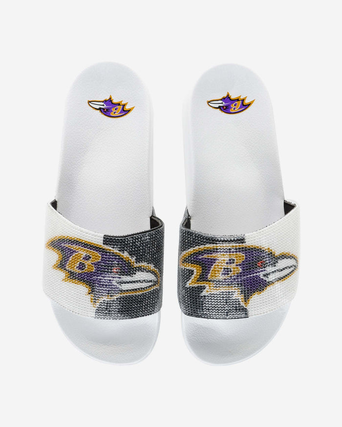 Baltimore Ravens Womens Big Logo Shimmer Slide FOCO S - FOCO.com