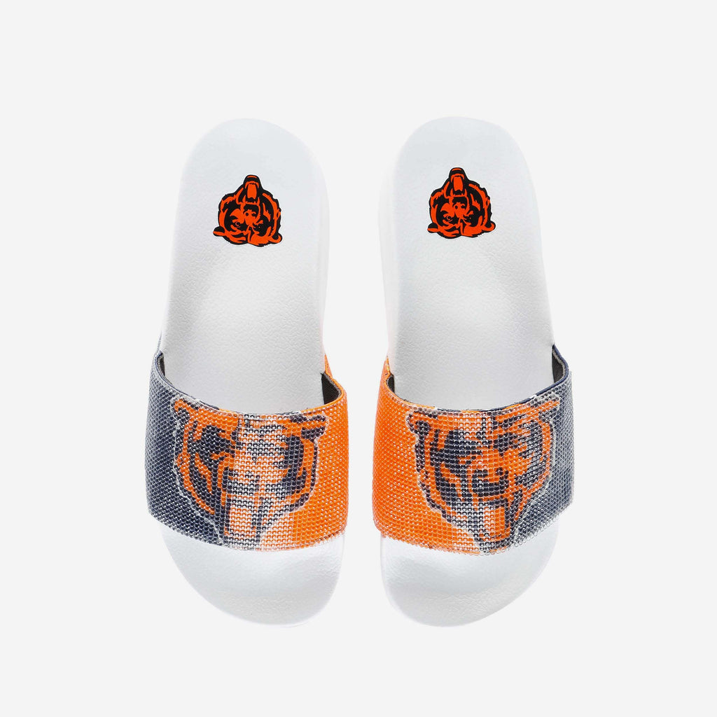 Chicago Bears Womens Big Logo Shimmer Slide FOCO S - FOCO.com