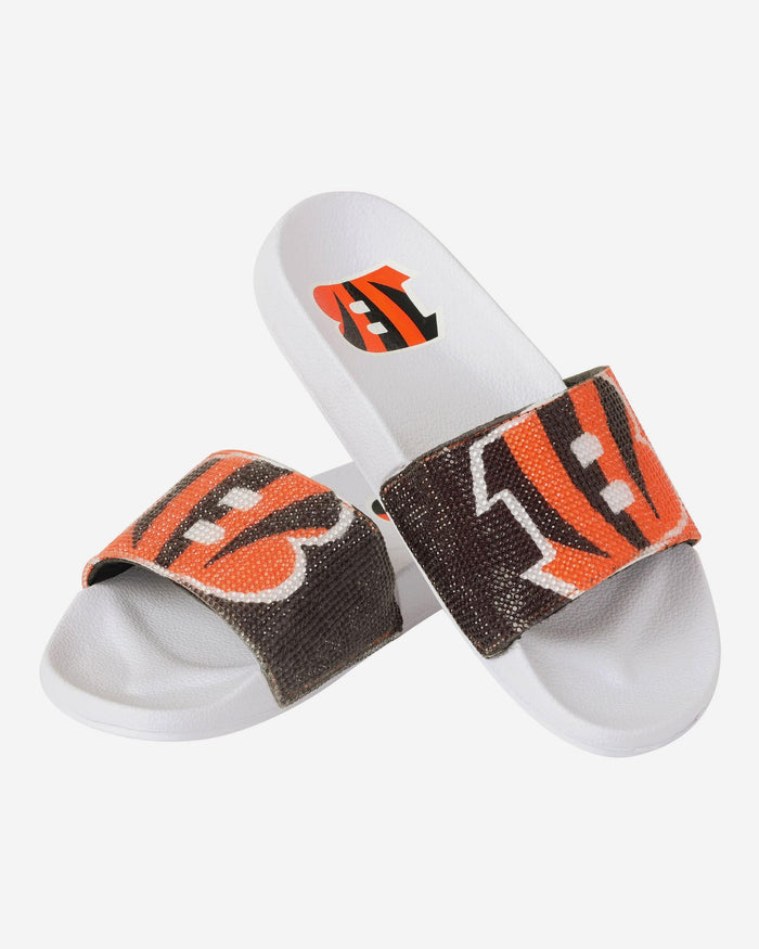 Cincinnati Bengals Womens Big Logo Shimmer Slide FOCO - FOCO.com