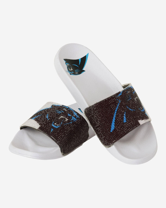 Carolina Panthers Womens Big Logo Shimmer Slide FOCO - FOCO.com