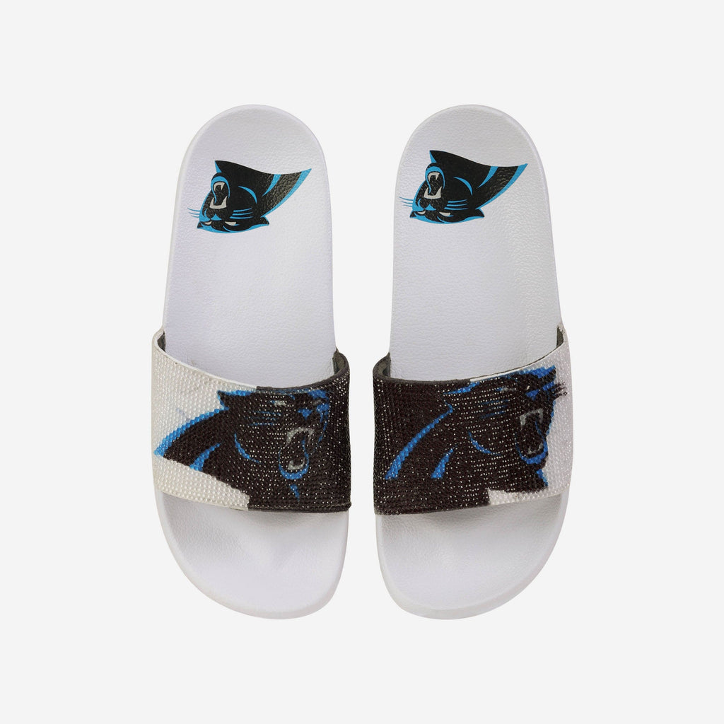 Carolina Panthers Womens Big Logo Shimmer Slide FOCO S - FOCO.com