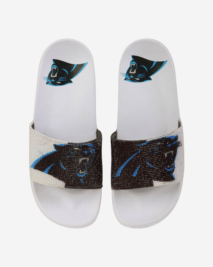 Carolina Panthers Womens Big Logo Shimmer Slide FOCO S - FOCO.com