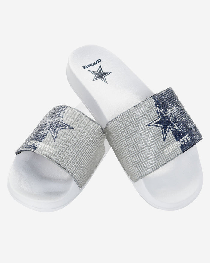 Dallas Cowboys Womens Big Logo Shimmer Slide FOCO - FOCO.com