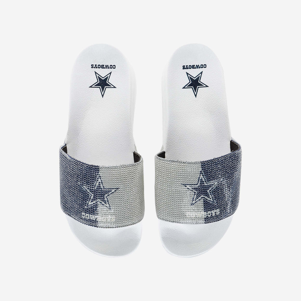 Dallas Cowboys Womens Big Logo Shimmer Slide FOCO S - FOCO.com