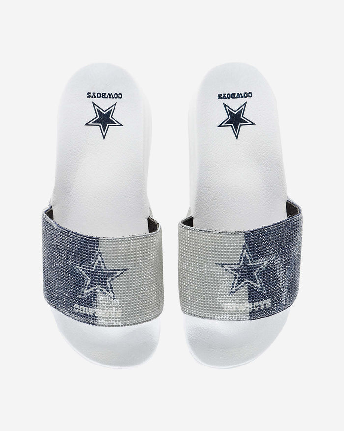 Dallas Cowboys Womens Big Logo Shimmer Slide FOCO S - FOCO.com