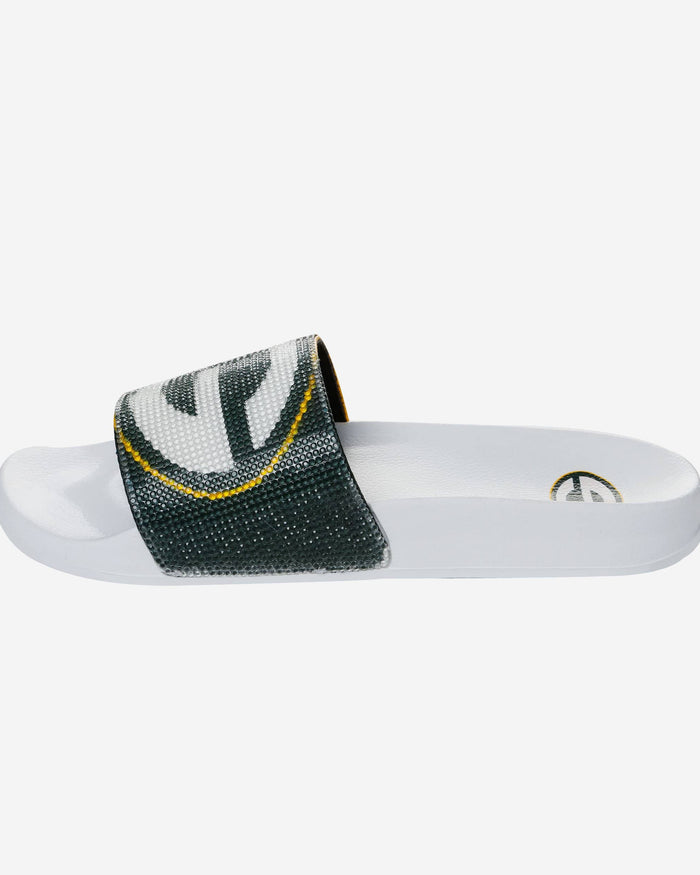 Green Bay Packers Womens Big Logo Shimmer Slide FOCO - FOCO.com