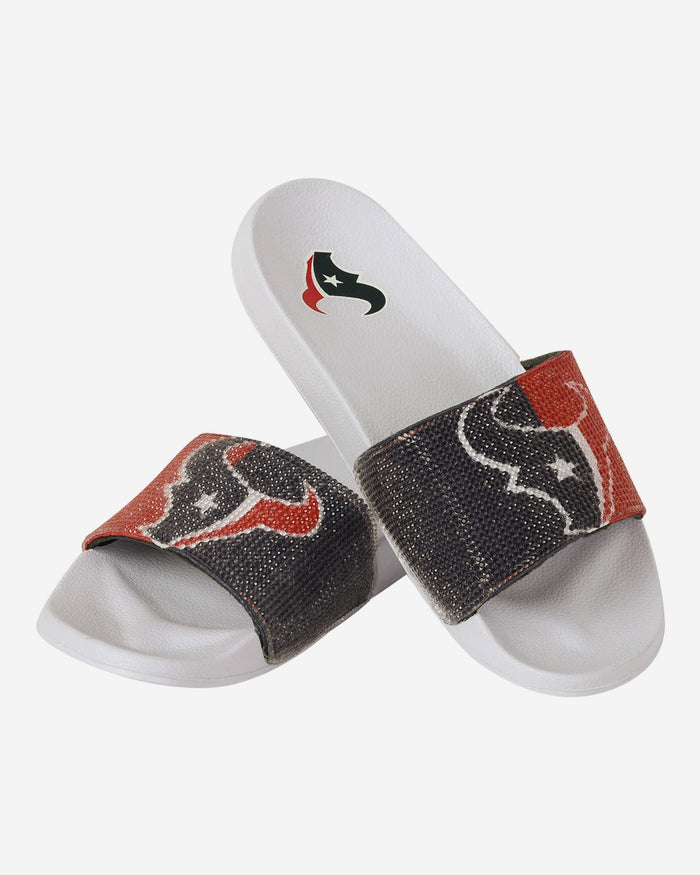 Houston Texans Womens Big Logo Shimmer Slide FOCO - FOCO.com