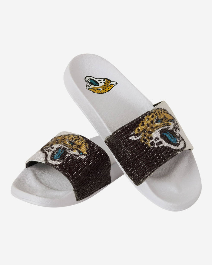 Jacksonville Jaguars Womens Big Logo Shimmer Slide FOCO - FOCO.com