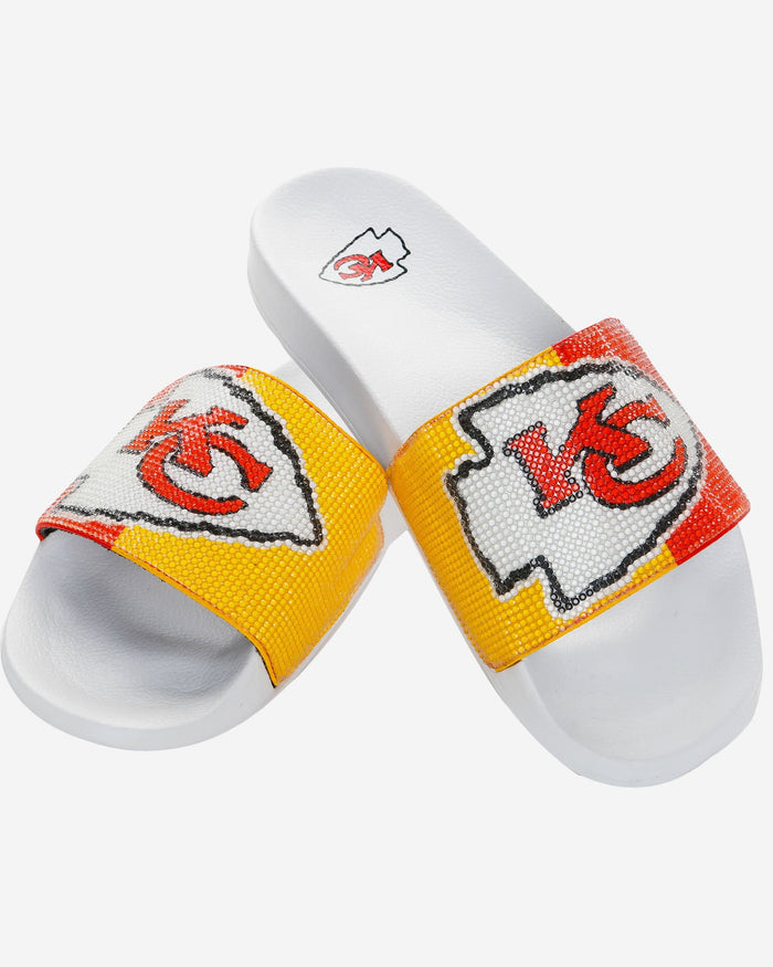 Kansas City Chiefs Womens Big Logo Shimmer Slide FOCO - FOCO.com