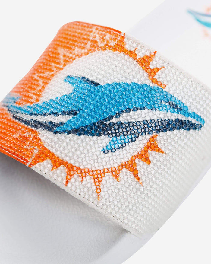 Miami Dolphins Womens Big Logo Shimmer Slide FOCO - FOCO.com