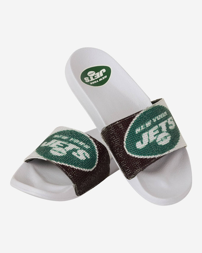 New York Jets Womens Big Logo Shimmer Slide FOCO - FOCO.com