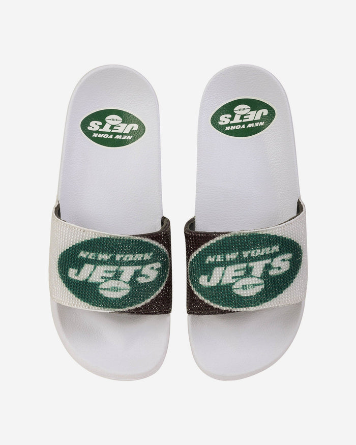 New York Jets Womens Big Logo Shimmer Slide FOCO S - FOCO.com