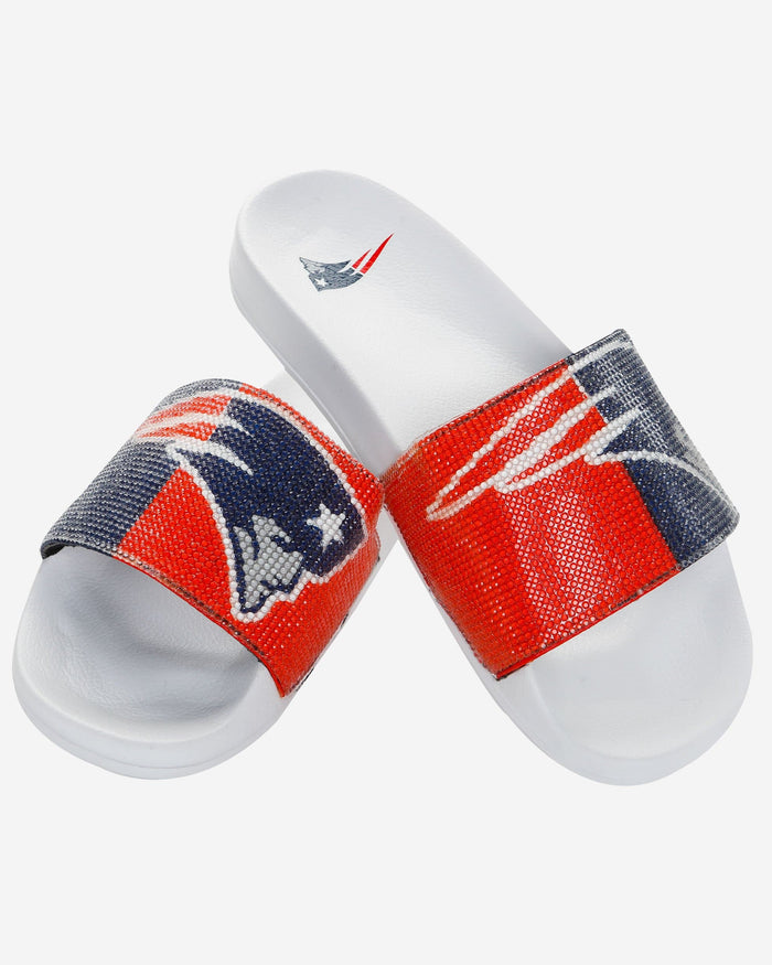 New England Patriots Womens Big Logo Shimmer Slide FOCO - FOCO.com