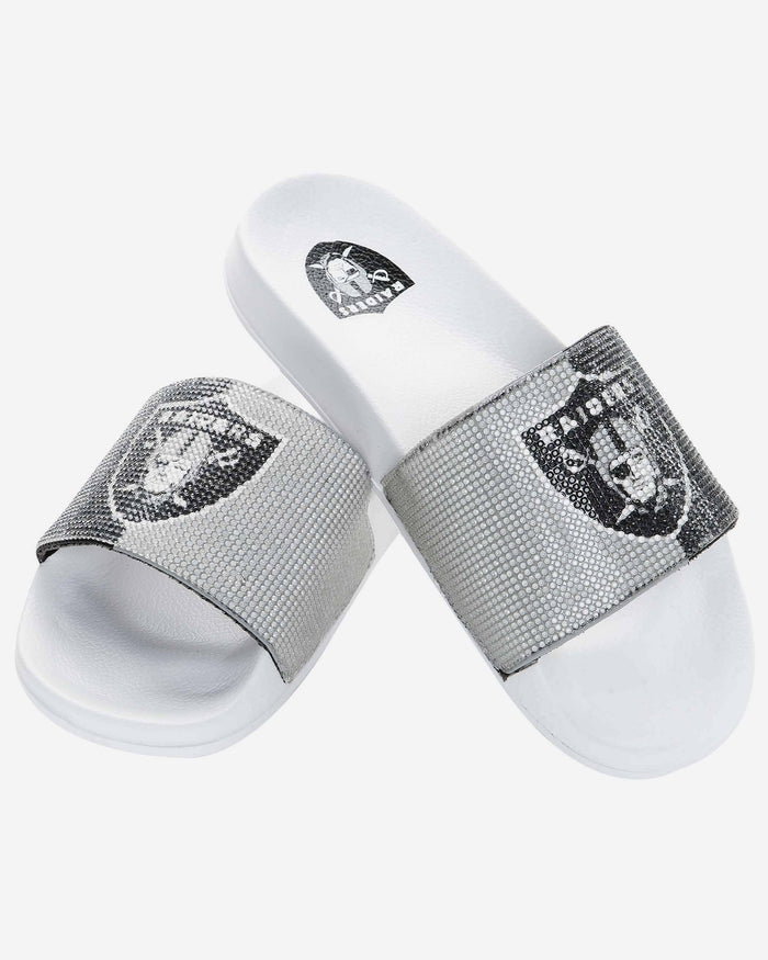 Las Vegas Raiders Womens Big Logo Shimmer Slide FOCO - FOCO.com