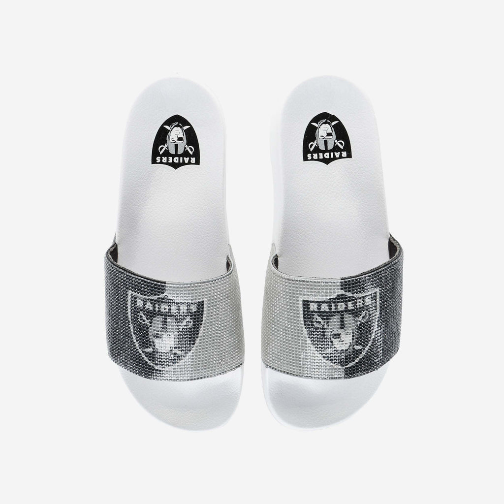 Las Vegas Raiders Womens Big Logo Shimmer Slide FOCO S - FOCO.com