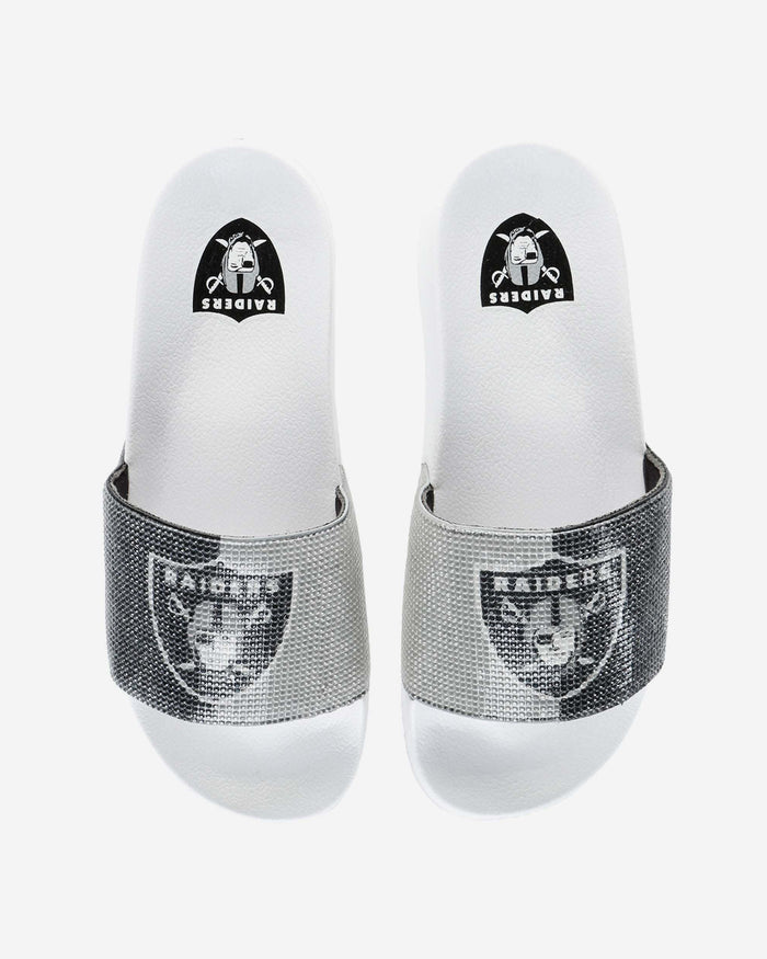 Las Vegas Raiders Womens Big Logo Shimmer Slide FOCO S - FOCO.com