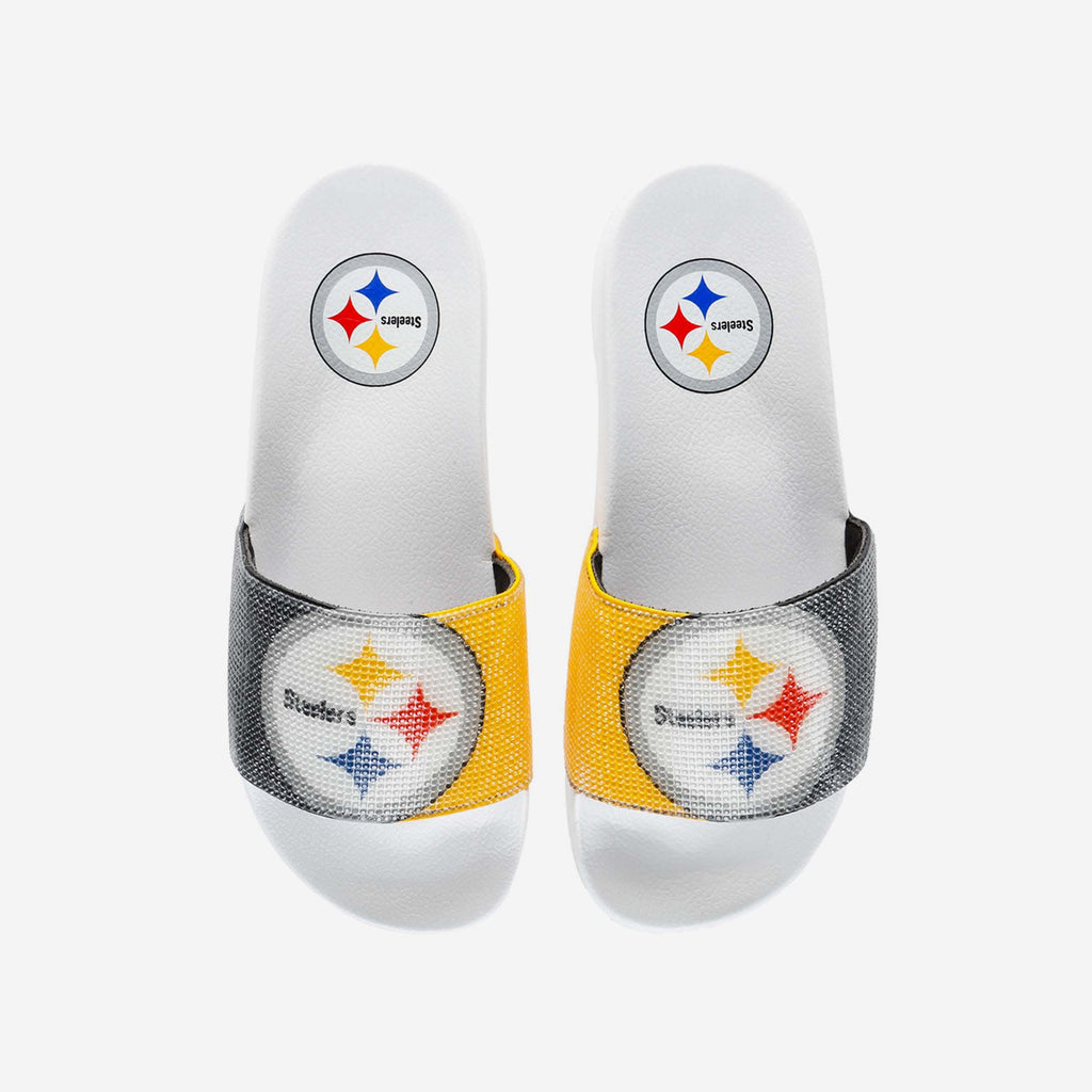 Pittsburgh Steelers Womens Big Logo Shimmer Slide FOCO S - FOCO.com