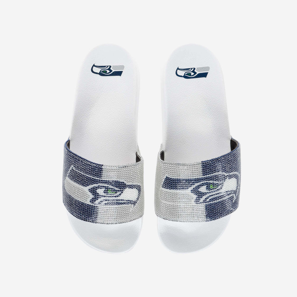 Seattle Seahawks Womens Big Logo Shimmer Slide FOCO S - FOCO.com