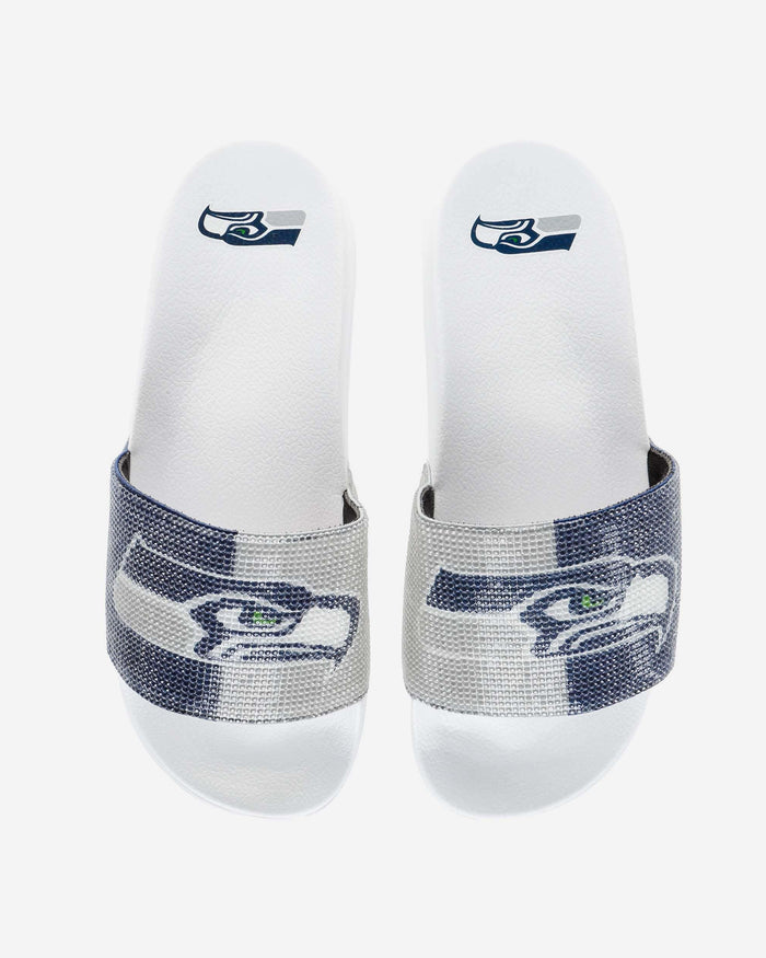 Seattle Seahawks Womens Big Logo Shimmer Slide FOCO S - FOCO.com