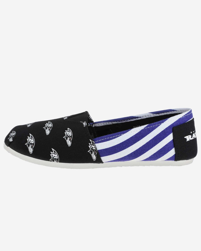 Baltimore Ravens Womens Stripe Canvas Shoe FOCO - FOCO.com