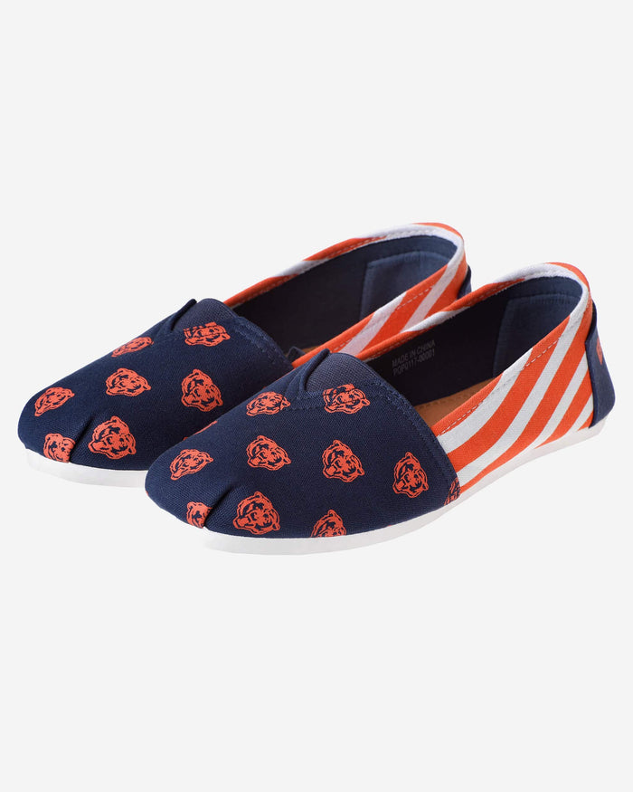 Chicago Bears Womens Stripe Canvas Shoe FOCO - FOCO.com