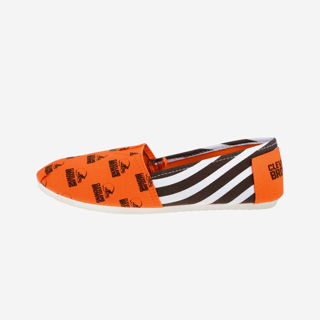 Cleveland Browns Womens Stripe Canvas Shoe FOCO - FOCO.com