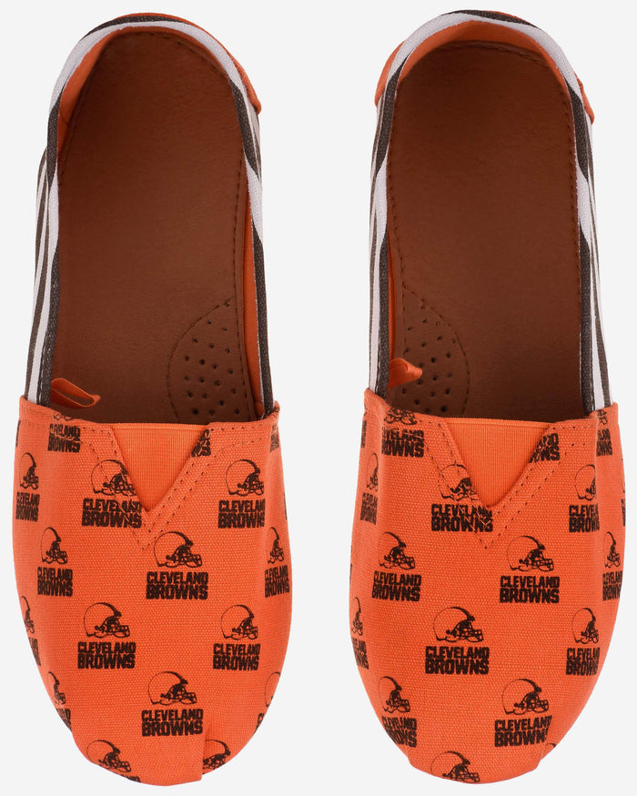 Cleveland Browns Womens Stripe Canvas Shoe FOCO - FOCO.com