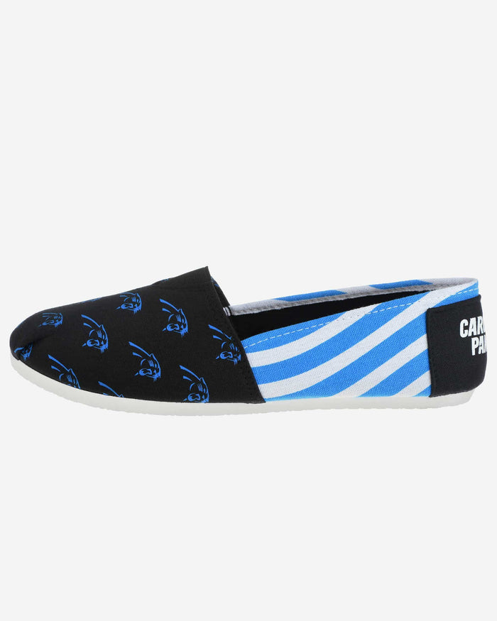 Carolina Panthers Womens Stripe Canvas Shoe FOCO - FOCO.com