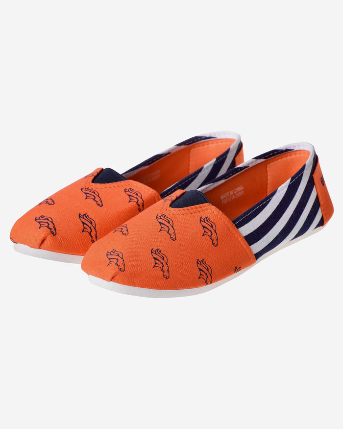 Denver Broncos Womens Stripe Canvas Shoe FOCO - FOCO.com