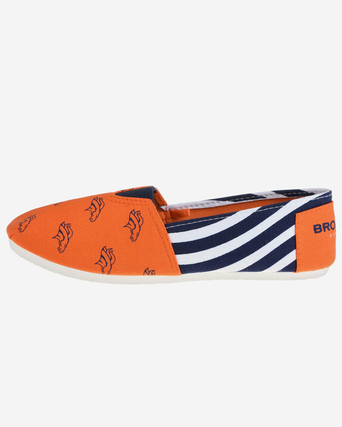 Denver Broncos Womens Stripe Canvas Shoe FOCO - FOCO.com