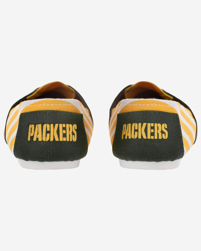 Green Bay Packers Womens Stripe Canvas Shoe FOCO - FOCO.com