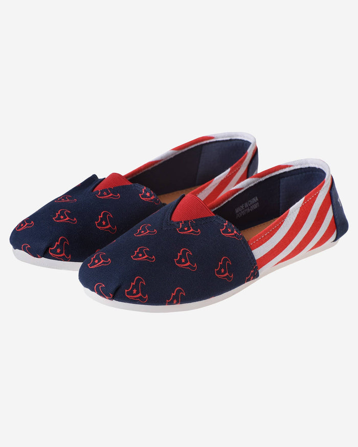 Houston Texans Womens Stripe Canvas Shoe FOCO - FOCO.com