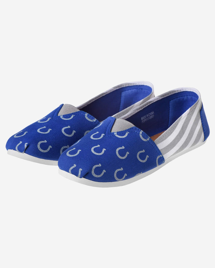 Indianapolis Colts Womens Stripe Canvas Shoe FOCO - FOCO.com