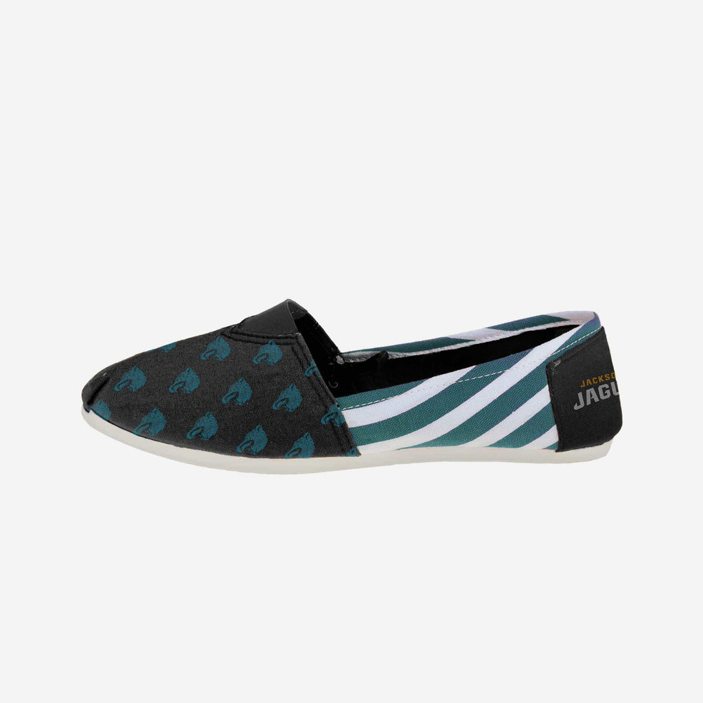 Jacksonville Jaguars Womens Stripe Canvas Shoe FOCO - FOCO.com