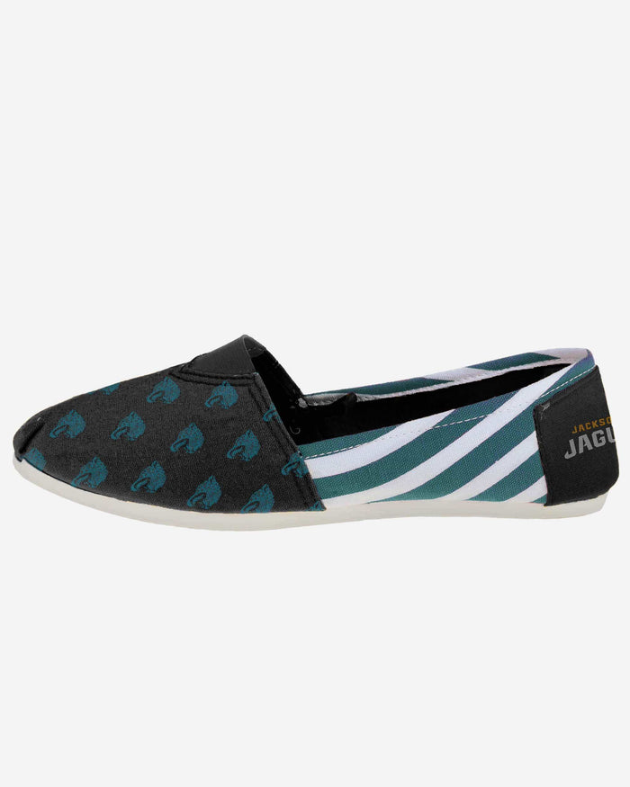 Jacksonville Jaguars Womens Stripe Canvas Shoe FOCO - FOCO.com