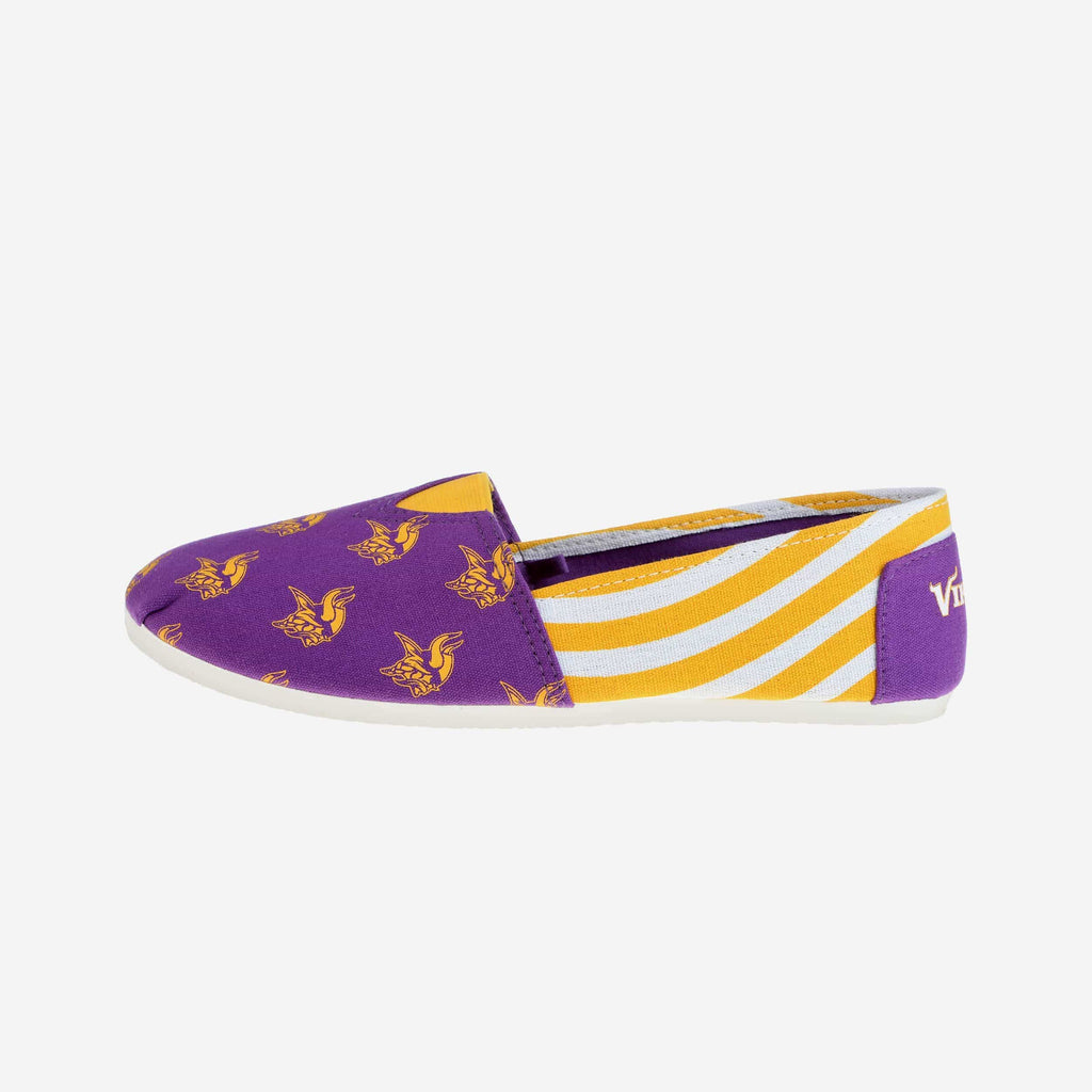 Minnesota Vikings Womens Stripe Canvas Shoe FOCO - FOCO.com