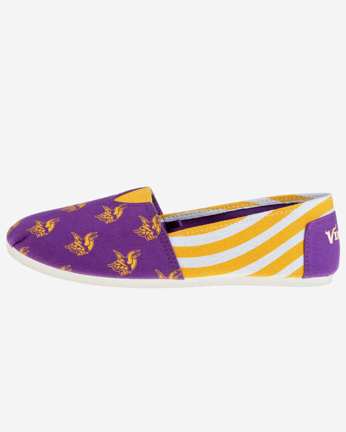 Minnesota Vikings Womens Stripe Canvas Shoe FOCO - FOCO.com