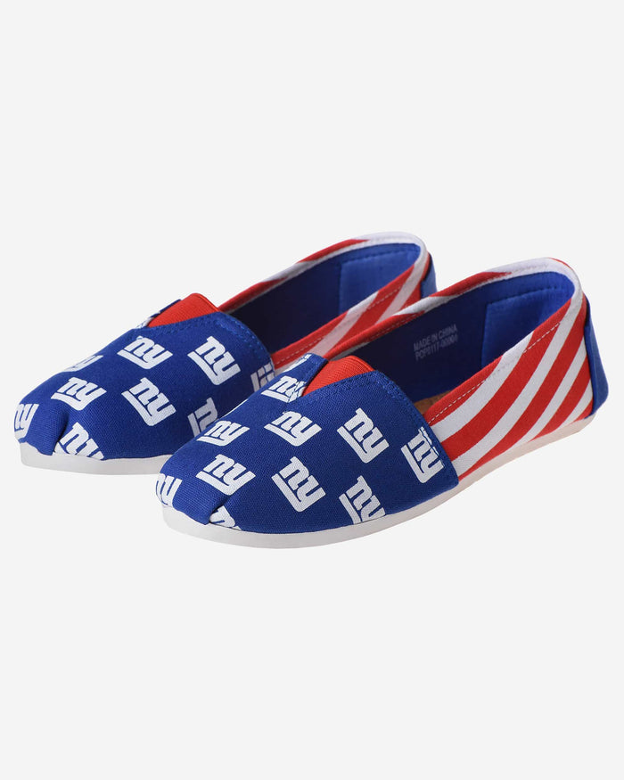 New York Giants Womens Stripe Canvas Shoe FOCO - FOCO.com