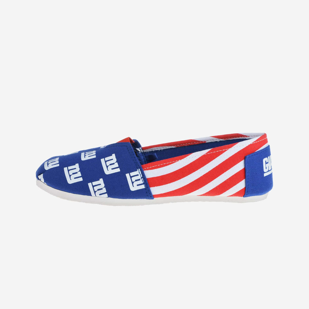 New York Giants Womens Stripe Canvas Shoe FOCO - FOCO.com