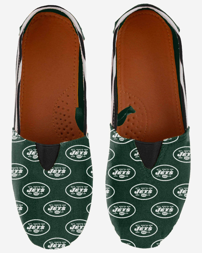 New York Jets Womens Stripe Canvas Shoe FOCO - FOCO.com