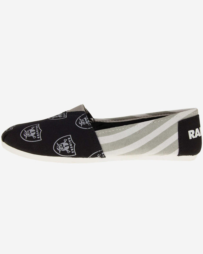 Las Vegas Raiders Womens Stripe Canvas Shoe FOCO - FOCO.com