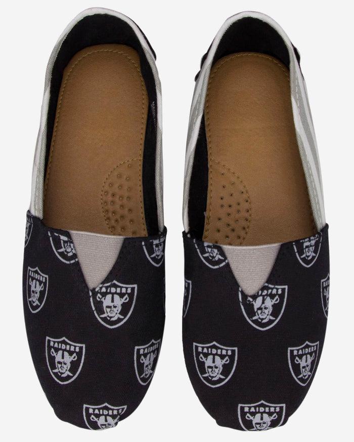 Las Vegas Raiders Womens Stripe Canvas Shoe FOCO - FOCO.com