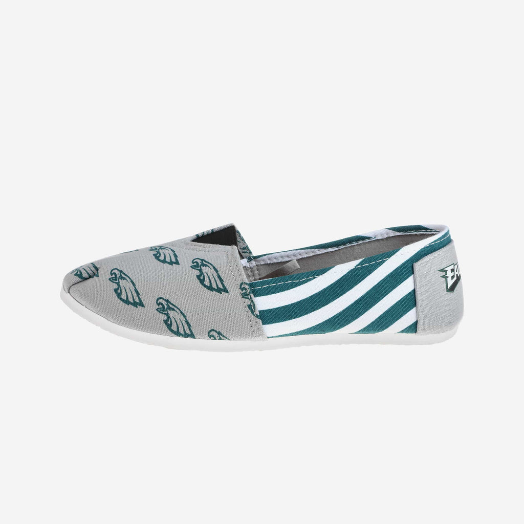 Philadelphia Eagles Womens Stripe Canvas Shoe FOCO - FOCO.com